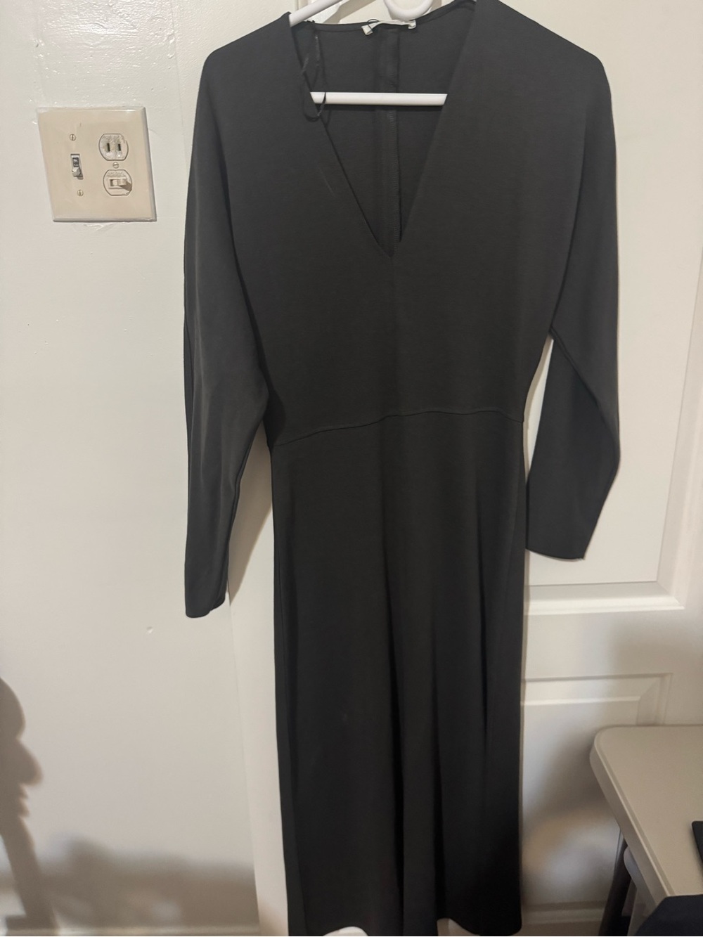 Zara Black V-Neck Midi Dress